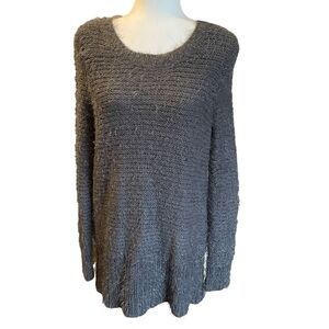 LOVE culture fuzzy grey long sleeve crew neck sweater M